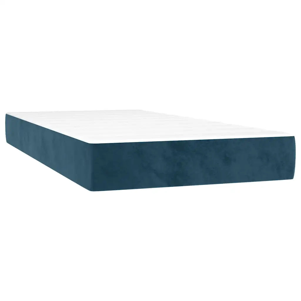 Giroletto a Molle con Materasso-Struttura Letto Blu Scuro 90x200 cm in Velluto 360641