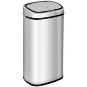 Pattumiera automatica con sensore, per cucina, in acciaio inox, colore argento, 68 litri.