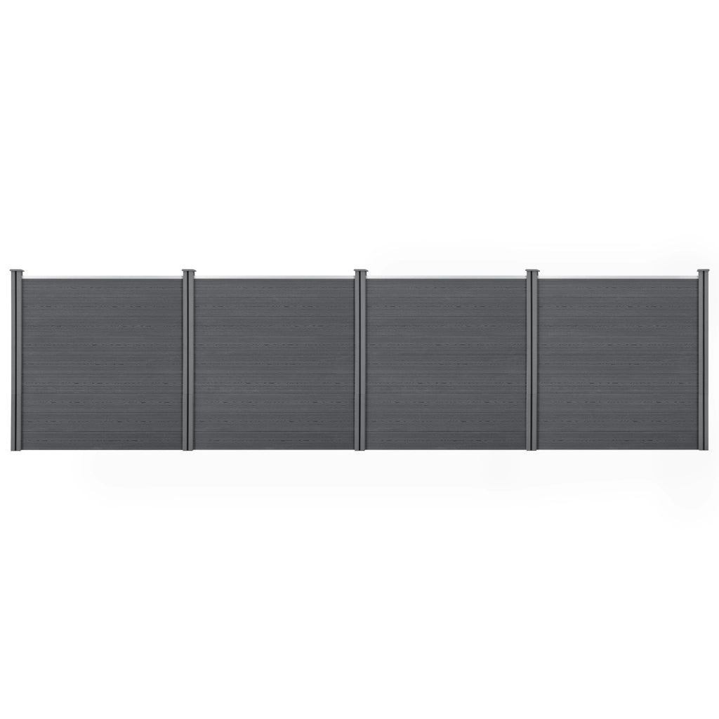 Recinzione in WPC per Giardino Staccionata Frangivista Alta 183 cm Lunga 705 cm Grigio NEU.HOLZ