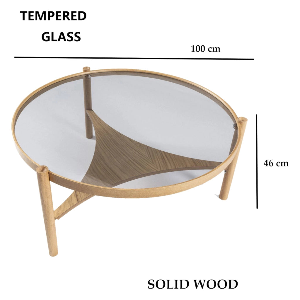 Canterano, Tavolino da Salotto un Vano, 100x100x46h cm Marrone Rovere