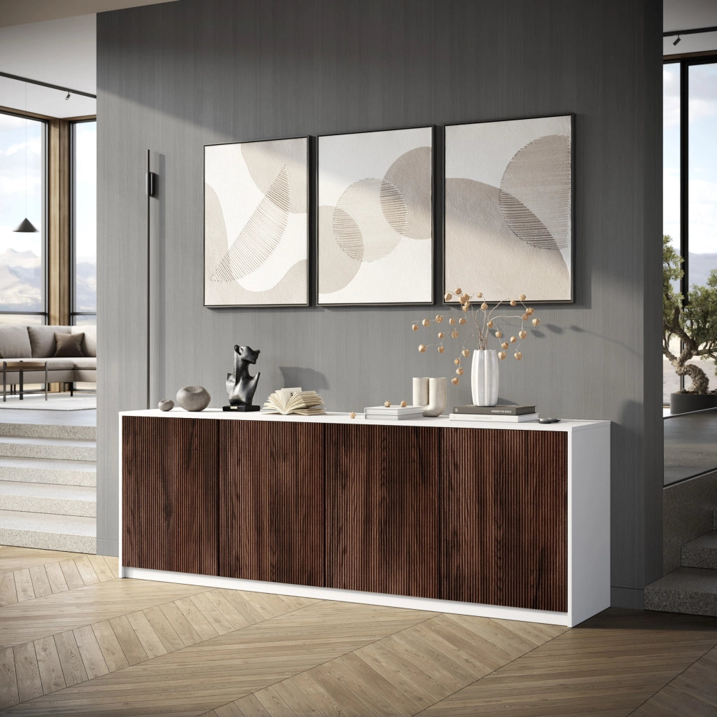 Buffet 4 ante BUDAPEST bianco/rovere rio