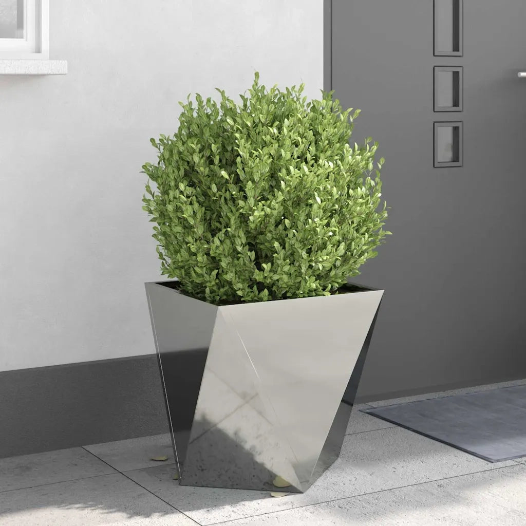 Fioriera 2 pcs Argento 50 x 50 x 50 cm Acciaio zincato