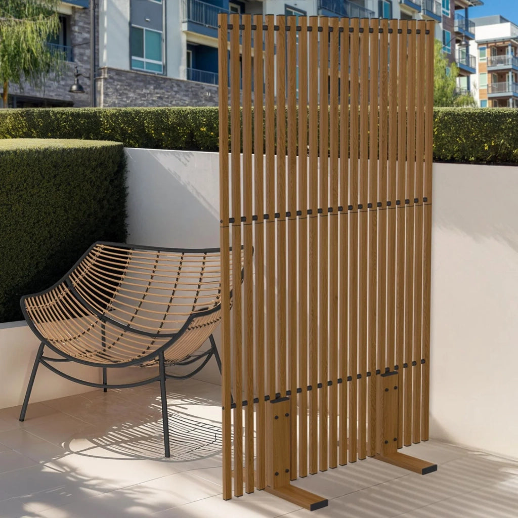 IDMarket - Schermo decorativo per esterni, 80 x 150 cm, effetto legno