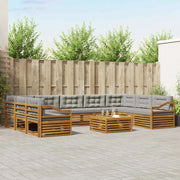 Set di divani da esterno 10 pcs Grigio Naturale e Chiaro 3374186