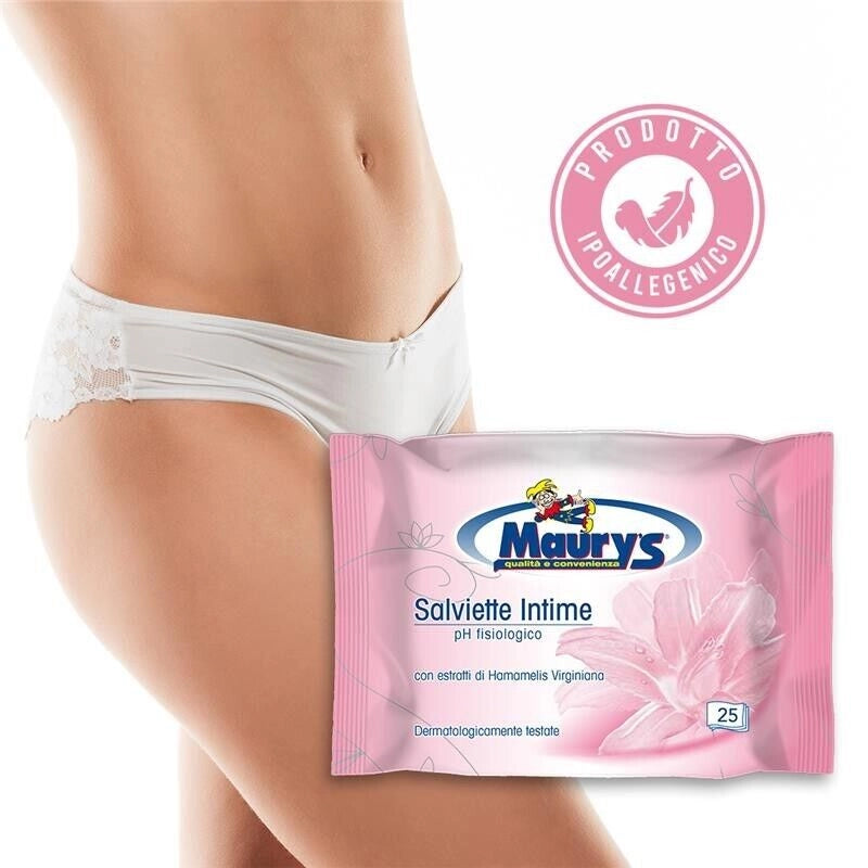 MAURY'S SALVIETTE DETERGENTI UMIDIFICATE INTIME 25PZ PH FISIOLOGICO