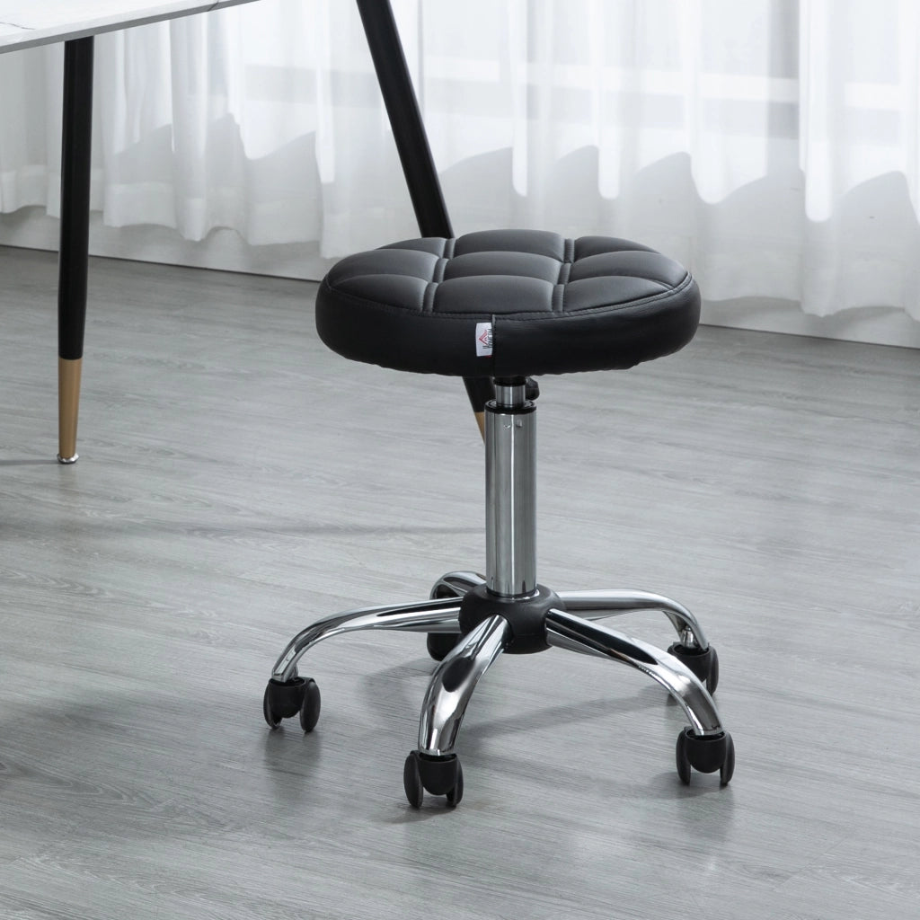 Sgabello girevole ¨C zephmum ¨C nero/argento similpelle