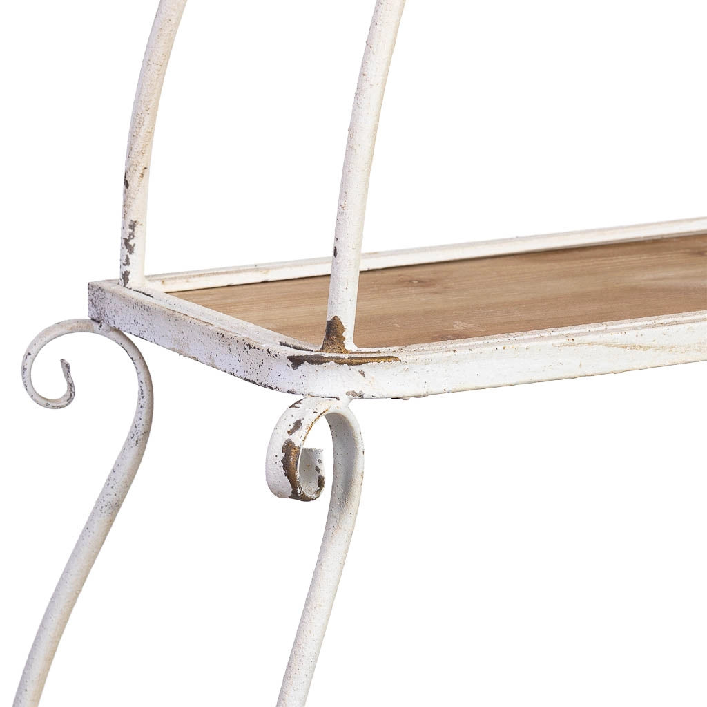 Scaffalatura in legno e metallo a 4 ripiani, marrone, 80,5x35,5x173h