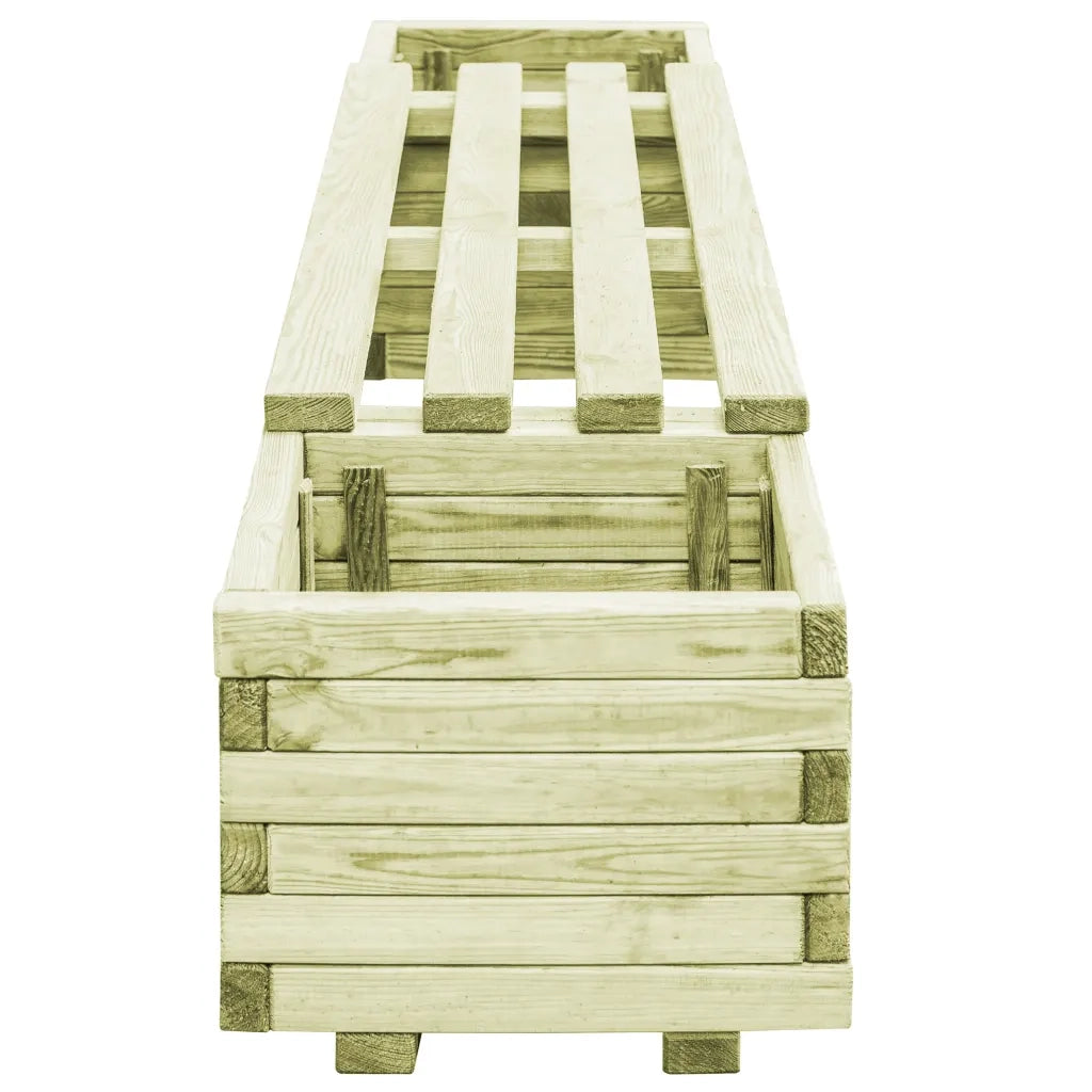 Fioriera da Giardino-Vaso da giardino con Panca in Legno di Pino Impregnato