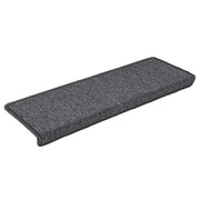 Tappetini per scale 30 pz | Gradini per Scale 65x21x4 cm Grigio scuro Bordo rettangolare