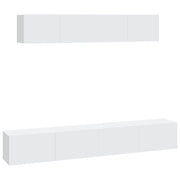 Set di Mobili Porta TV 4 pz | Armadietto TV | Mobile Porta TV Bianco in Legno Multistrato