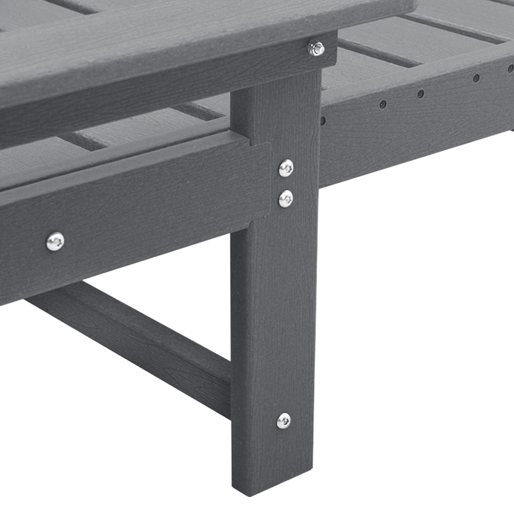 Lettino prendisole Grigio Chiaro 53x162x98.5 cm HDPE