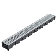 Set di 3 canaline di drenaggio in acciaio per drenaggio vialetto 100 cm patio esterno 02_0002993
