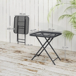 Tavolo Pieghevole da Giardino ¨C MINIMAL ¨C Acciaio Nero 70x70 cm
