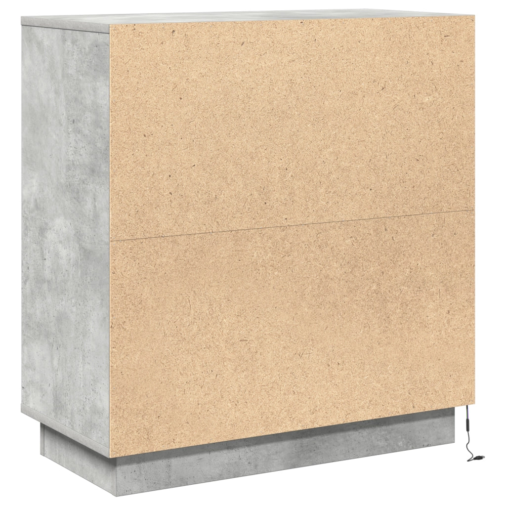 Mobile TV  con LED Grigio Calcestruzzo 71x34,5x75 cm in Legno Ingegnerizzato
