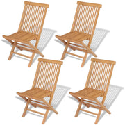Sedie da Giardino Pieghevoli 4 pz | Sedie da Esterno in Legno Massello di Teak