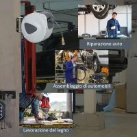 DURHAND Avvolgitubo Automatico 20m + 194cm con Attacco Φ1/4'', Montaggio a Parete e Ruotabile di 180°, Grigio