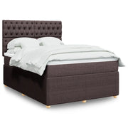 vidaXL Giroletto a Molle con Materasso Marrone Scuro 140x190cm Tessuto