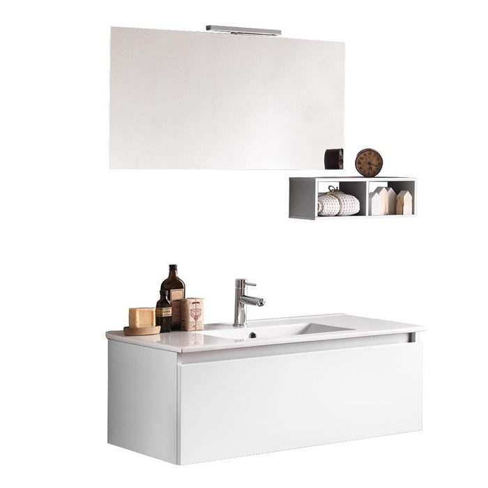 Mobile da Bagno sospeso Ibiza 14 Bianco Opaco Laccato TFT