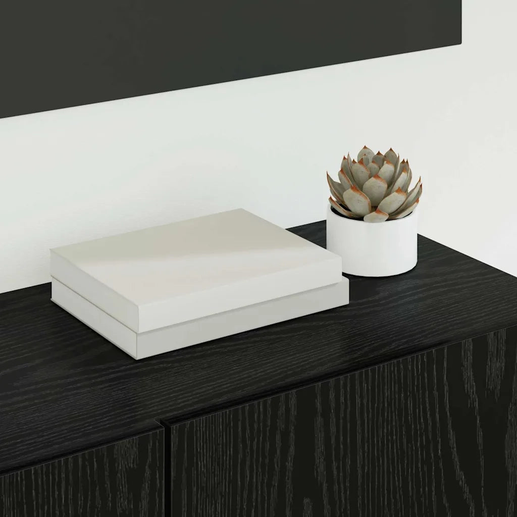 Mobile TV 4 pcs Rovere Nero Legno multistrato