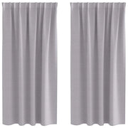 Tende Oscuranti | Tende Blackout con Anelli 2 pz Grigio Metallico 175 x 140 cm