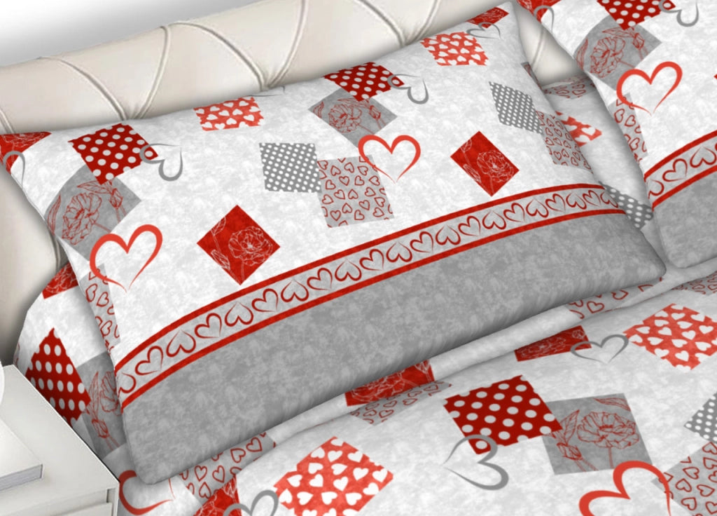 Completo Lenzuola 100% Cotone Made Italy Disegno Style C.N - Singolo - Grigio