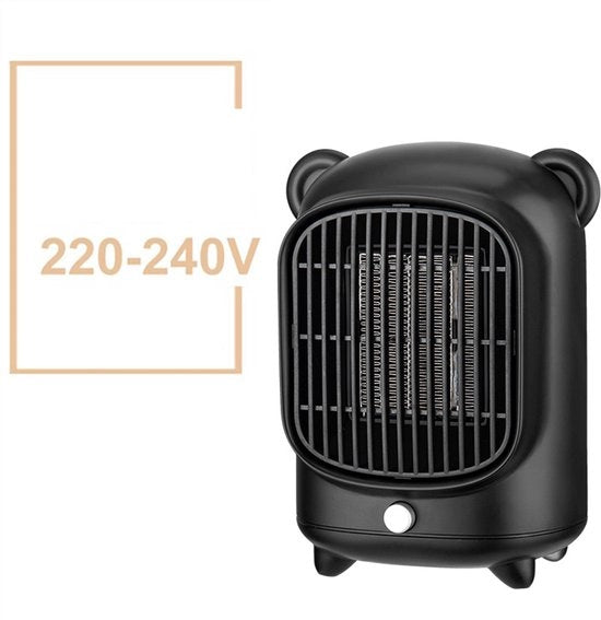 Ventilatore a soffitto - ventilatore a soffitto ad aria calda - stufa elettrica - ventilatore a soffitto mini compattabile per tavolo - riscaldamento rapido - scrivania - riscaldamento - silenzioso - nero