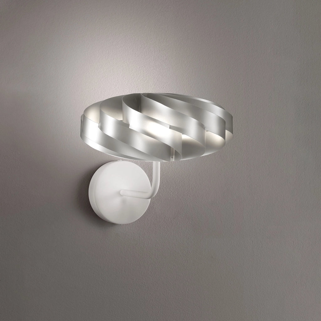 Applique Moderna Flat Polilux ® Argento E Metallo 1 Luce E14