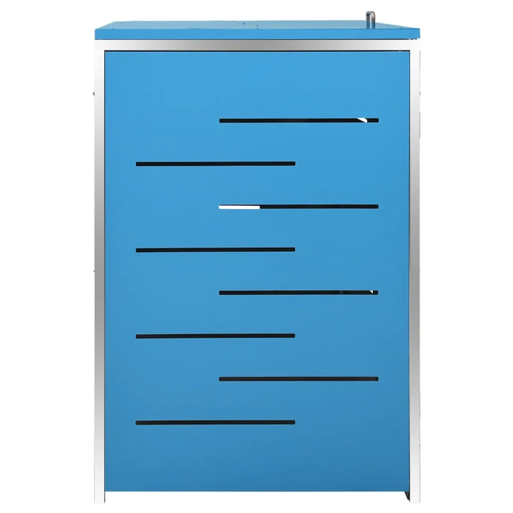 Copri Bidoni Pattume Quadruplo 276,5x77,5x115,5cm Acciaio Inox cod mxl 47548