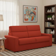 Marcon, Divano Letto 3 Posti Sfoderabile Made in Italy, 220x95 cm Arancione