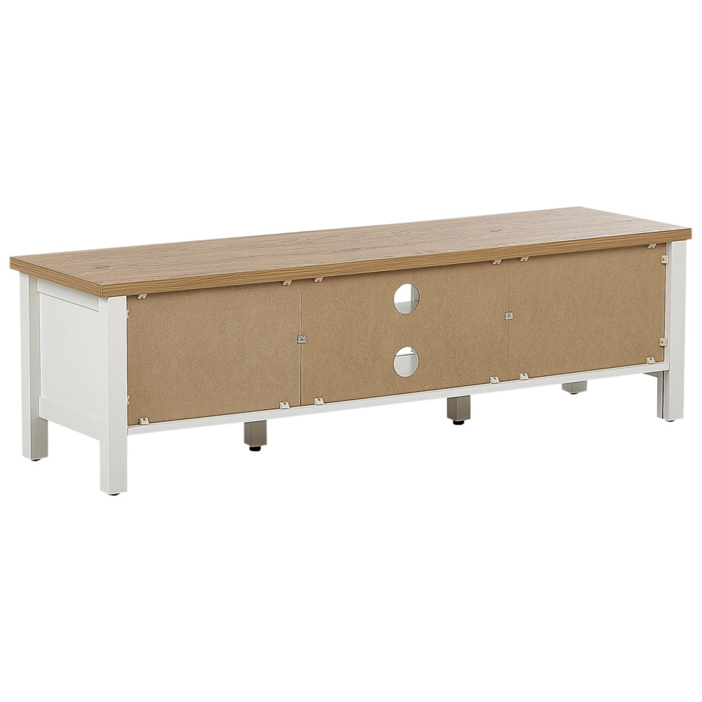 Mobile TV moderno scaffale mobili soggiorno 140 cm crema e legno chiaro