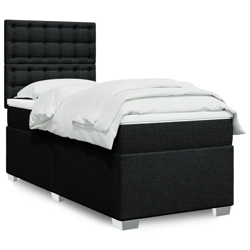 Giroletto a Molle con Materasso Nero 100x200 cm in Tessuto 3292715