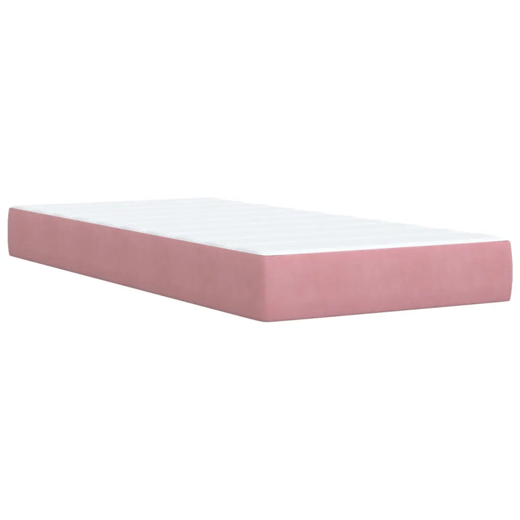 Giroletto a Molle con Materasso Rosa 80x200 cm in Velluto 3290773