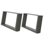 Gambe per Tavolino da Caff¨¨ a Forma di U 2 pz-Set di 2 Gamba per Tavolo Antracite 60x(30-31) cm Acciaio 558545
