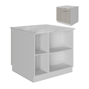Isola cucina Fame-Line GrigioBeige/Bianco 90 cm con cassetto, senza piano di lavoro Vicco