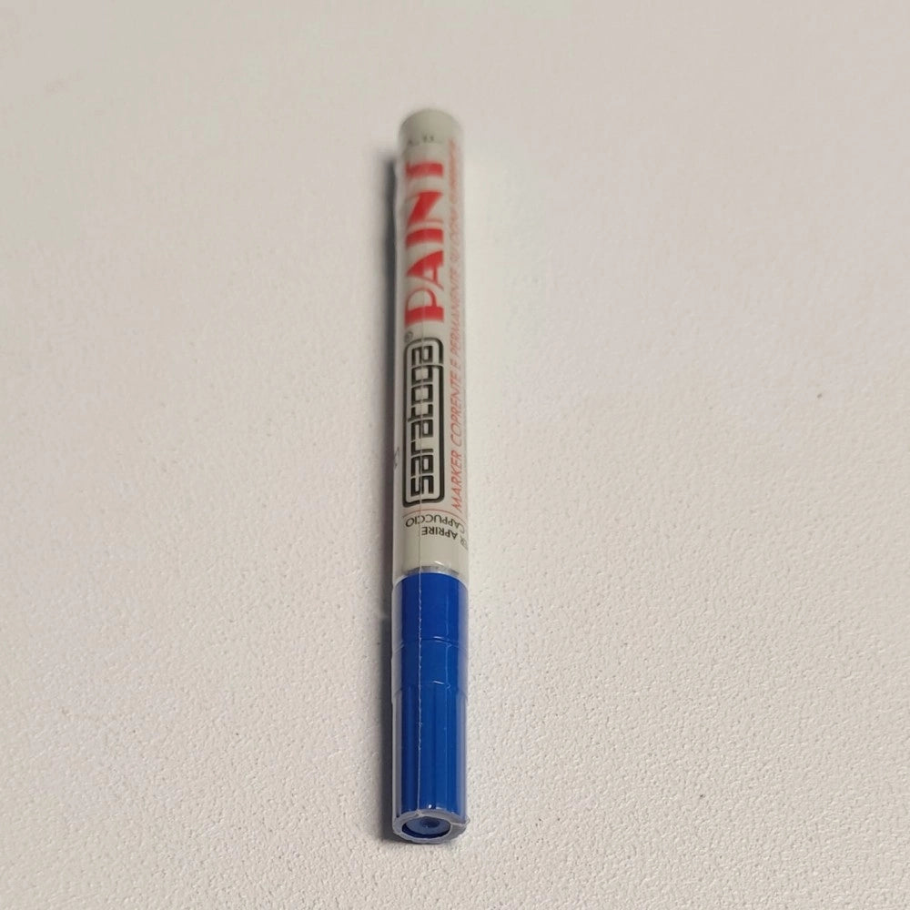 Paint pennarello colore blu punta fine indelebile coprente permanente su ogni superficie