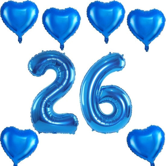 Folieballoone XXL 40 pollici - Cifra Ballo 26 - Decorazione per Compleanni - Ballo Helio/Aria - Alta Resistenza Forma - Incluso Spillo per Inflazione