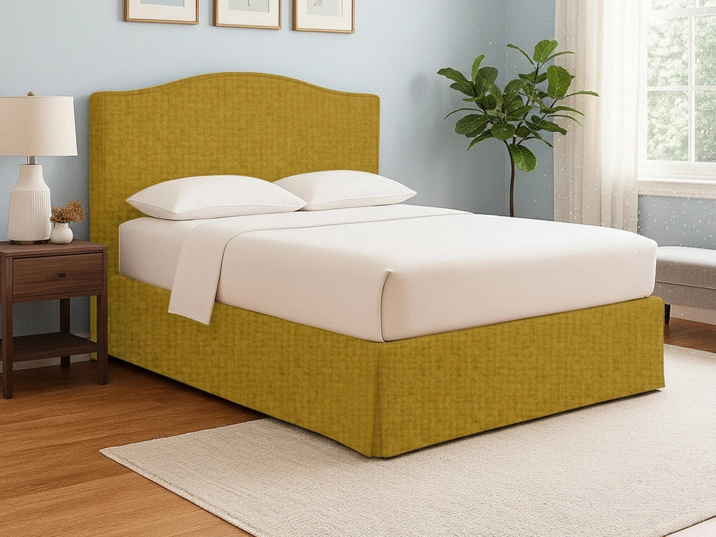 Eccles, Letto Singolo Sfoderabile Made in Italy, Giallo Ocra