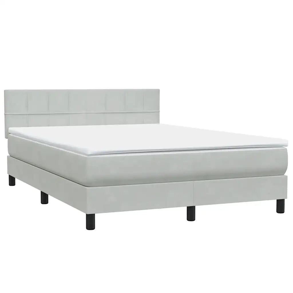 Giroletto a Molle con Materasso Grigio Chiaro 160x210cm Velluto 3316215