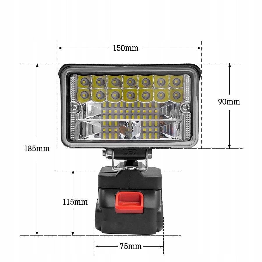 Lampada LED Ricaricabile 4" Animal Pro – 1 Batteria 1,5Ah | Testa Regolabile 180° | Compatibile con Batterie Makita 18V
