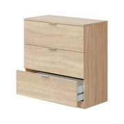 Cassettiera Garbino, Cassettiera camera da letto , Settimino a 3 cassetti, 77x38h80 cm, Rovere