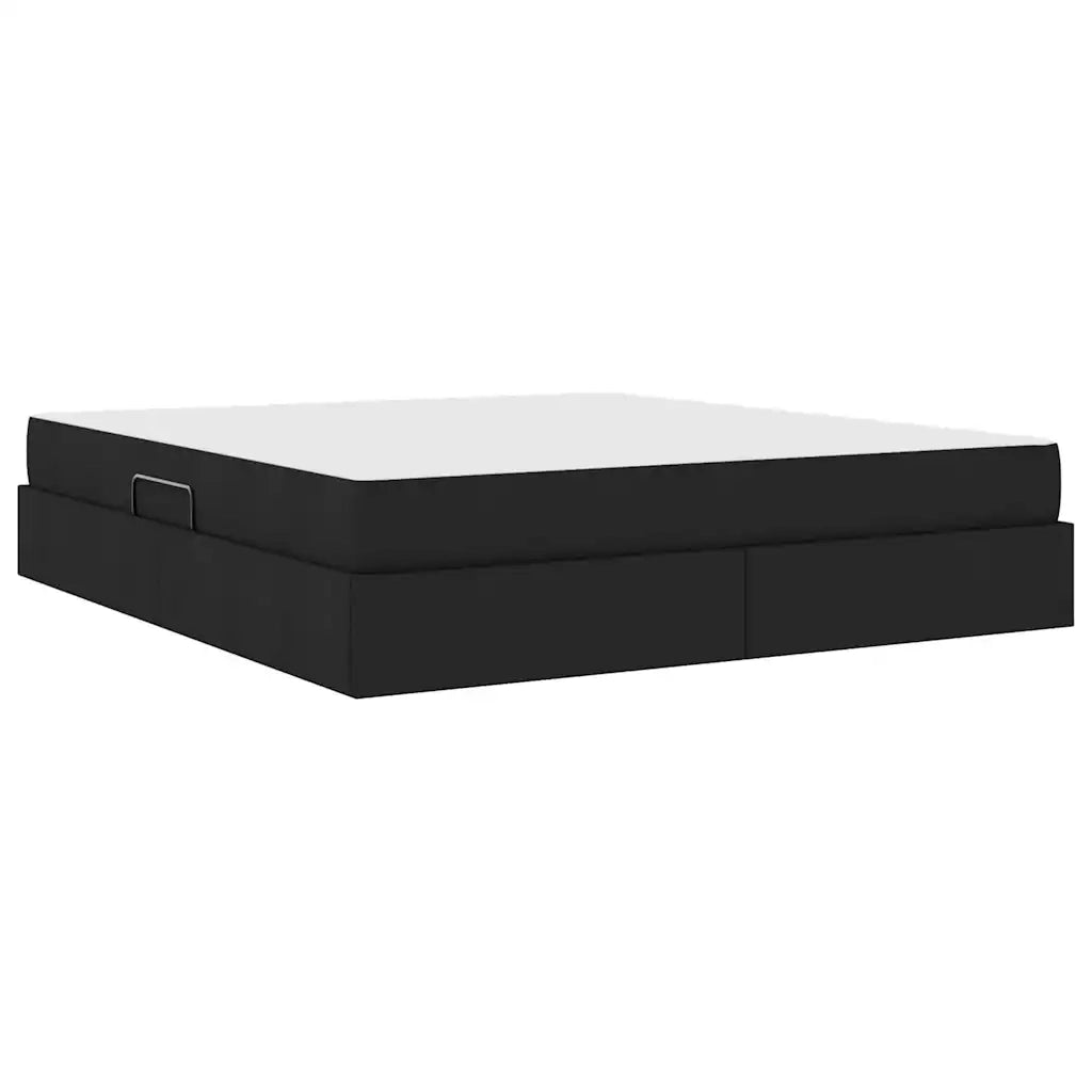 Letto con contenitore e materasso Nero 160 x 200 cm Poliestere 3399672