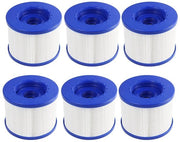 Filtro per piscine 6 pezzi - sostituzione - compatibile con Clever Spa - materiale PET + rivestimento in velluto - diametro esterno 104 mm - altezza 82 mm - schema di filtro