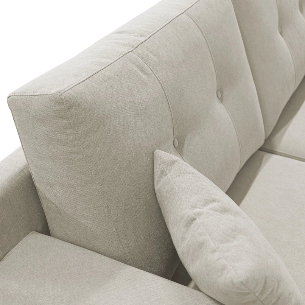 Danish Divano moderno in tessuto morbido impermeabile T02 186 cm panna