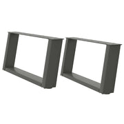 Set di 2 gambe per tavolino a forma di U personalizzabili design moderno 70 x 30 cm acciaio antracite 02_0057039