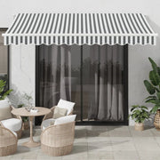 Tenda Retrattile Automatica LED Antracite e Bianco 350x250 cm 3215783