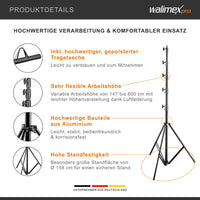 AIR Jumbo 600 Stativo per luci max 22,5 kg Cavalletto fotografico con altezza fino a 600 cm, in alluminio, Treppiedi con attacco per apparecchiature foto e video