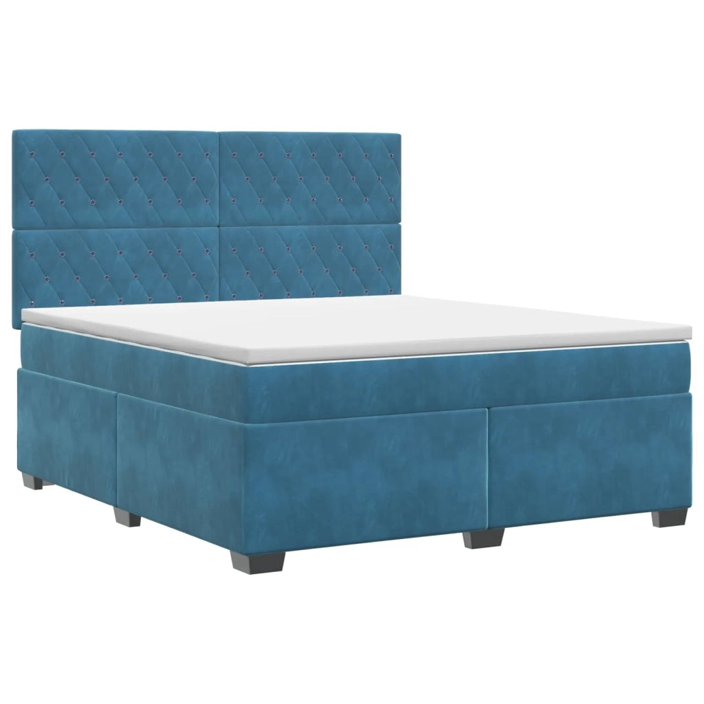 Letto box spring con materasso Blu 180 x 200 cm Velluto 3453690