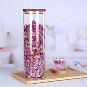Coperchio in legno di acacia con coperchio chiuso di vaso in vetro trasparente, contenitore per cibi, pentola per spaghetti e cereali 1850ML
