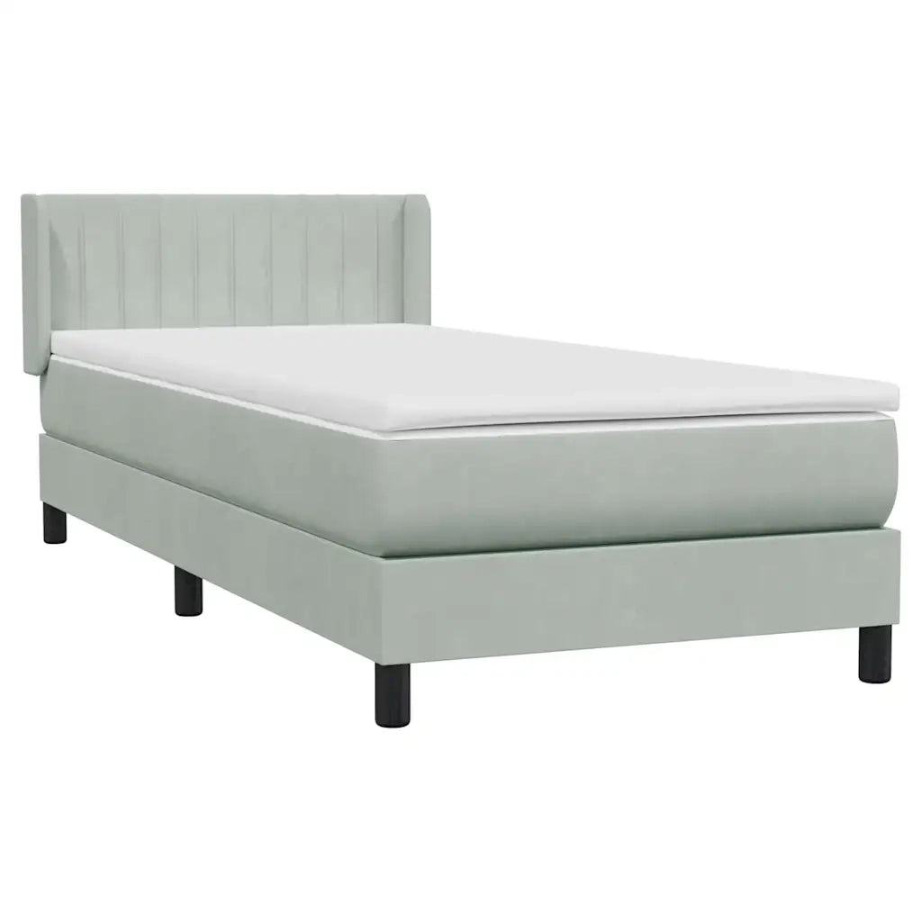 Giroletto a Molle con Materasso Grigio Chiaro 80x220 cm Velluto 3318303