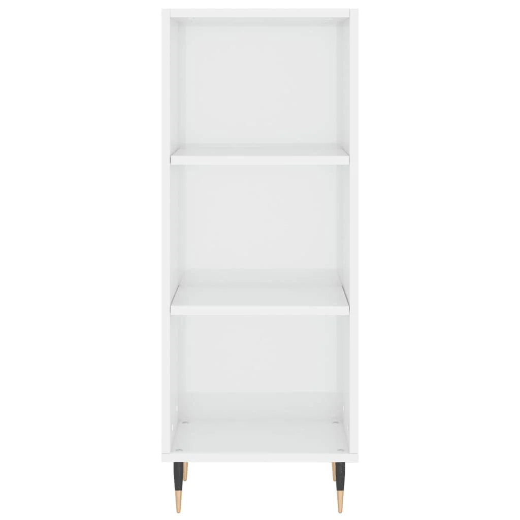 Buffet credenza cassettiera mobiletto mobile contenitore organizer per cucina soggiorno finitura lucida 34,5 x 32,5 x 90 cm legno ingegnerizzato bianco 02_0030584